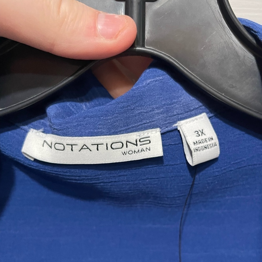 NWT Notations Button Up Blouse - Picture 5 of 6